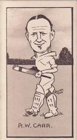 1926 R & J Hill Caricatures Of Famous Cricketers #30 Arthur Carr Front