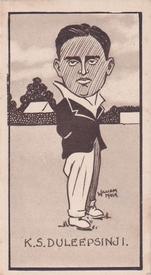 1926 R & J Hill Caricatures Of Famous Cricketers #39 K.S. Duleepsinji Front