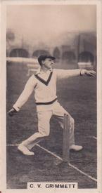 1928 J.Millhoff & Co Famous Test Cricketers #24 Clarrie Grimmett Front