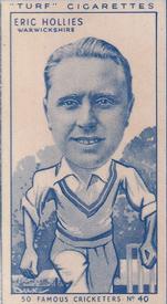 1950 Carreras Cigarettes 50 Famous Cricketers #40 Eric Hollies Front