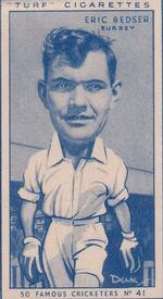 1950 Carreras Cigarettes 50 Famous Cricketers #41 Eric Bedser Front