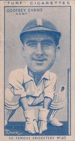 1950 Carreras Cigarettes 50 Famous Cricketers #43 Godfrey Evans Front