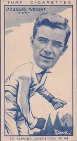 1950 Carreras Cigarettes 50 Famous Cricketers #44 Douglas Wright Front