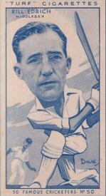 1950 Carreras Cigarettes 50 Famous Cricketers #50 Bill Edrich Front