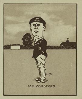 1926 R & J Hill Caricatures Of Famous Cricketers (Large) #2 Bill Ponsford Front