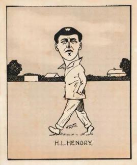 1926 R & J Hill Caricatures Of Famous Cricketers (Large) #12 Hunter Hendry Front