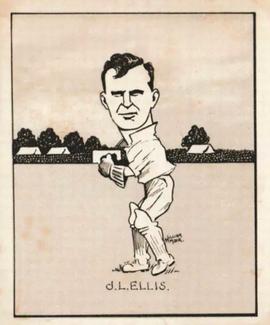 1926 R & J Hill Caricatures Of Famous Cricketers (Large) #14 Jack Ellis Front