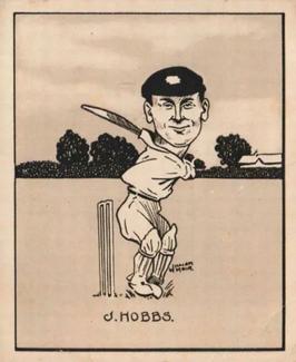 1926 R & J Hill Caricatures Of Famous Cricketers (Large) #17 Jack Hobbs Front