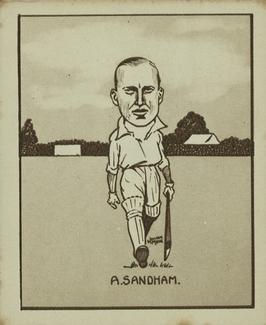 1926 R & J Hill Caricatures Of Famous Cricketers (Large) #27 Andy Sandham Front
