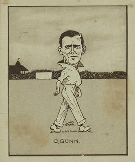 1926 R & J Hill Caricatures Of Famous Cricketers (Large) #34 George Gunn Front