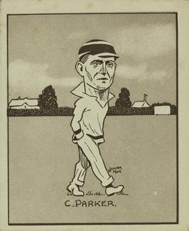 1926 R & J Hill Caricatures Of Famous Cricketers (Large) #41 Charlie Parker Front