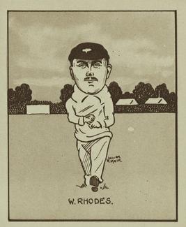 1926 R & J Hill Caricatures Of Famous Cricketers (Large) #47 Wilfred Rhodes Front