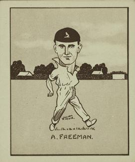 1926 R & J Hill Caricatures Of Famous Cricketers (Large) #48 Alfred Freeman Front