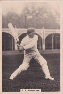 1928 J.Millhoff & Co Famous Test Cricketers (Large) #17 Tommy Andrews Front