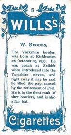 1903 Wills's Cricketers #5 Wilfred Rhodes Back