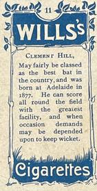 1903 Wills's Cricketers #11 Clem Hill Back
