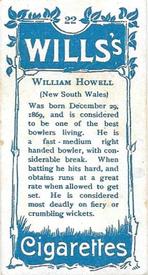 1903 Wills's Cricketers #22 Bill Howell Back