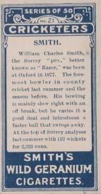 1912 F & J Smith Series Of 50 Cricketers #21 Razor Smith Back