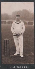 1912 F & J Smith Series Of 50 Cricketers #38 Johannes Kotze Front