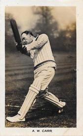 1922 Amalgamated Press The Boys Realm Famous Cricketers #15 Arthur Carr Front
