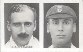 1922 Amalgamated Press Young Britain Favourite Cricketers - Uncut Pairs #9/10 P.G.H. Fender / J.B. Hobbs Front