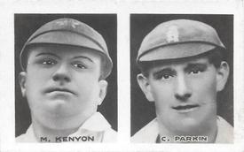 1922 Amalgamated Press Young Britain Favourite Cricketers - Uncut Pairs #11/12 M. Kenyon / C. Parkin Front