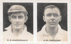 1922 Amalgamated Press Young Britain Favourite Cricketers - Uncut Pairs #25/26 E.A. MacDonald / J.M. Gregory Front