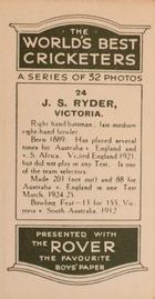 1926 D.C.Thompson The Worlds Best Cricketers (Rover) #24 Jack Ryder Back