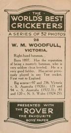 1926 D.C.Thompson The Worlds Best Cricketers (Rover) #28 Bill Woodfull Back