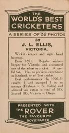 1926 D.C.Thompson The Worlds Best Cricketers (Rover) #32 Jack Ellis Back