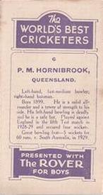 1930 D.C.Thompson The World's Best Cricketers (Rover) #6 Percy Hornibrook Back
