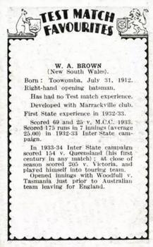 1934 Amalgamated Press Test Match Favourites (Singles) #NNO Bill Brown Back
