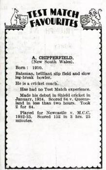 1934 Amalgamated Press Test Match Favourites (Singles) #NNO Arthur Chipperfield Back