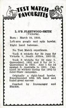 1934 Amalgamated Press Test Match Favourites (Singles) #NNO Chuck Fleetwood-Smith Back