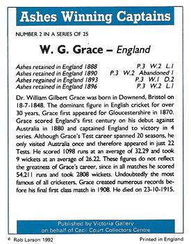 1992 Victoria Gallery Ashes Winning Captains #2 W. G. Grace Back