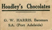 1928 Hoadley's Cricketers #NNO Gordon Harris Back