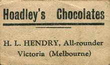 1928 Hoadley's Cricketers #NNO Hunter Hendry Back