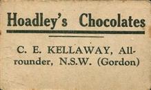 1928 Hoadley's Cricketers #NNO Charlie Kelleway Back