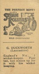 1932 Allen's Cricketers (Steam Rollers) #NNO George Duckworth Back