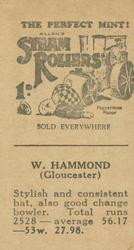 1932 Allen's Cricketers (Steam Rollers) #NNO Wally Hammond Back