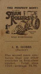 1932 Allen's Cricketers (Steam Rollers) #NNO Jack Hobbs Back