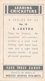 1948 Nabisco Leading Cricketers #18 Sam Loxton Back