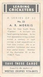 1948 Nabisco Leading Cricketers #23 Arthur Morris Back
