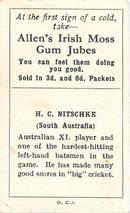 1934-35 Allen's Cricketers #20 Jack Nitschke Back
