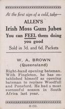 1936-37 Allen's Cricketers #10 Bill Brown Back