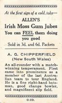 1936-37 Allen's Cricketers #11 Arthur Chipperfield Back