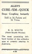 1936-37 Allen's Cricketers #17 Ted White Back