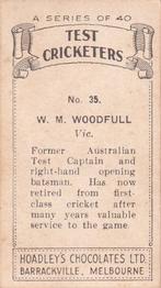 1936-37 Hoadley's Test Cricketers #35 Bill Woodfull Back
