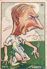 1938 Sweetacres Cricketers Caricatures #19 Hedley Verity Front
