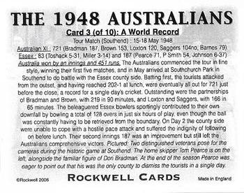 2006 Rockwell The 1948 Australians #3 A World Record Back